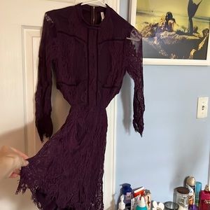 Small open slit maroon laced romper